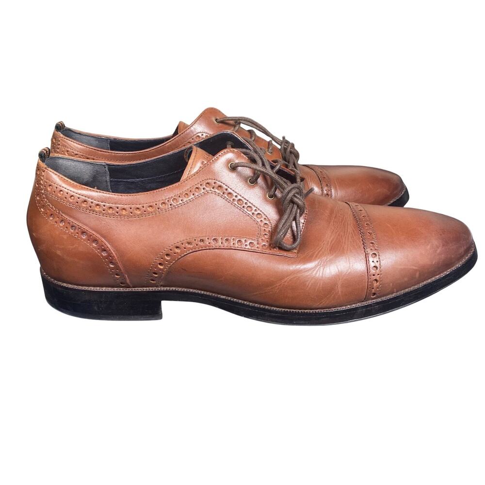 Cole Haan Grand 360 Men's Size 11.5 Brown Leather Lace Up Brogue Wingtip Derby